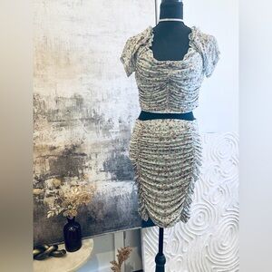 Haute Monde Floral Green Skirt Set